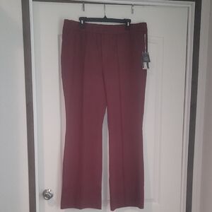 NWT Womans Worthington Plus Ultra Stretch Ponte Pants, New Orlenas Red Size XXL